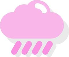 nuvem rosa da manhã de chuva pesada, ilustração de ícone, vetor em fundo branco