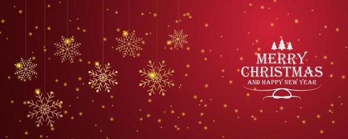 banner de natal com decoração de floco de neve vetor