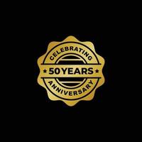 aniversário de 50 anos comemorando vetor de logotipo