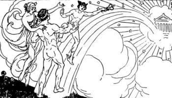 os trabalhos de Hércules, ilustração vintage vetor