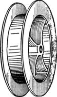 polia de corda plana, ilustração vintage. vetor