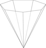 septagonal invertido, pirâmide heptagonal, ilustração vintage vetor