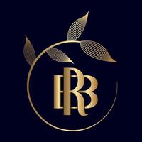 logotipo da folha de luxo br ou rb vetor