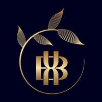 logotipo de folha de luxo bx ou xb vetor