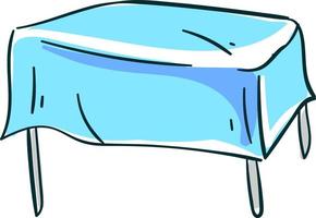 toalha de mesa azul, ilustração, vetor em fundo branco