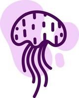 medusa de veneno tropical roxo, ilustração, vetor em fundo branco.