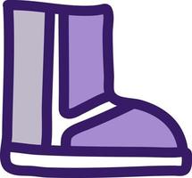 botas de inverno roxo, ilustração, vetor em um fundo branco.