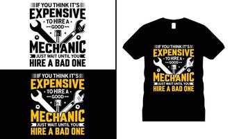 Vetor de design de camiseta de engenheiro mecânico. use para t-shirt, canecas, adesivos, etc.