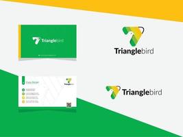 design de logotipo de pássaro triangle - logotipo da empresa vetor