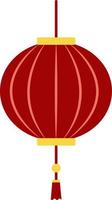 lâmpada chinesa vermelha, ilustração, vetor em fundo branco.