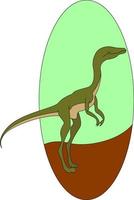 pequeno compsognathus, ilustração, vetor em fundo branco.