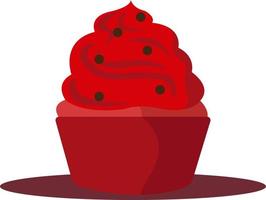 cupcake vermelho, ilustração, vetor em fundo branco.