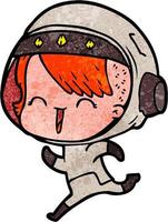 personagem de astronauta vetorial em estilo cartoon vetor