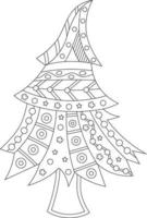 árvore de natal para colorir com estilo mandala vetor