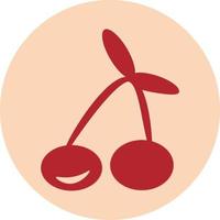 duas cerejas vermelhas em uma haste, ilustração de ícone, vetor em fundo branco