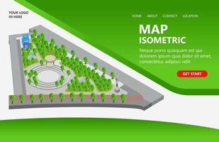 ilustração de um belo mapa de localização do parque da cidade adequado para página de destino, folhetos, infográficos e outros ativos relacionados a gráficos vetoriais vetor