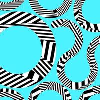abstrato com loops listrados preto e branco, arcos, elementos geométricos, tendência de moda de padrões. vetor. vetor