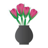 flor na imagem do vaso vetor