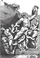 grupo laocoonte, giovanni battista de'cavalieri, ilustração vintage. vetor