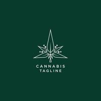 vetor de design de ícone de logotipo de cannabis