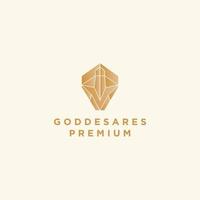 vetor de ícone de design de logotipo goddes ares