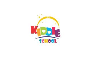 ilustração de design de logotipo de vetor colorido elementar de escola infantil