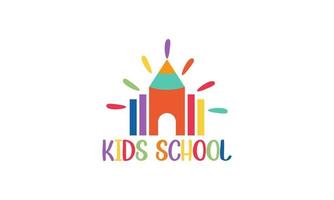 ilustração de design de logotipo de vetor colorido elementar de escola infantil