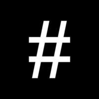 sinal de hashtag. símbolo de ícone de slogan para logotipo, aplicativos, site, ilustração de arte, pictograma ou elemento de design. ilustração vetorial vetor