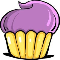 cupcake roxo, ilustração, vetor em fundo branco.