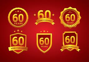 60th anniversary logo gold free vector
