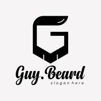 letra g monograma alfabeto estilo cabelo homens negócios salão de moda barbearia design de logotipo vetor