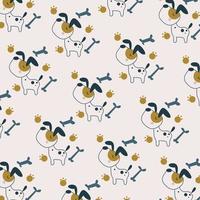 padrão perfeito com desenhos de animais fofos perfeitos para papel de embrulho e decoração vetor