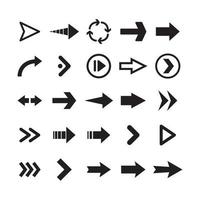 ícones de seta. setas de pictograma direcionais simples. vetor