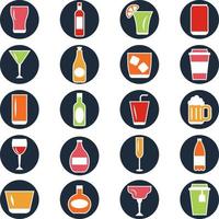 bebidas alcoólicas do menu, ilustração, vetor em um fundo branco.