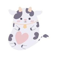 vaca animal kawaii vetor