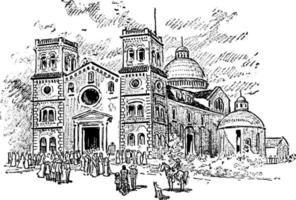 antiga ilustração vintage da igreja. vetor