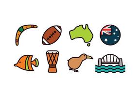 Conjunto de ícones da Austrália vetor