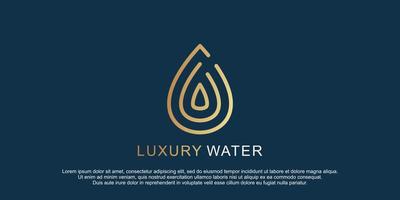 ícone lineart de design de logotipo de água de luxo vetor