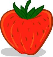 um desenho animado de morango vermelho, ilustração vetorial ou colorida. vetor