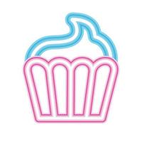 cupcake neon de festa vetor