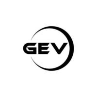 design de logotipo de carta gev na ilustração. logotipo vetorial, desenhos de caligrafia para logotipo, pôster, convite, etc. vetor