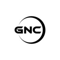 design de logotipo de carta gnc na ilustração. logotipo vetorial, desenhos de caligrafia para logotipo, pôster, convite, etc. vetor