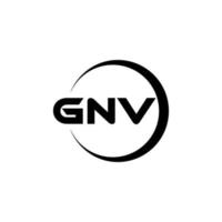 design de logotipo de carta gnv na ilustração. logotipo vetorial, desenhos de caligrafia para logotipo, pôster, convite, etc. vetor