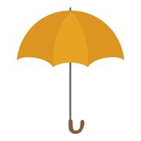 guarda-chuva amarelo em estilo cartoon, isolado no fundo branco. vetor