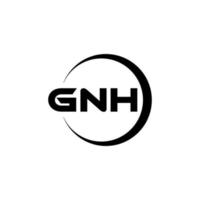 design de logotipo de carta gnh na ilustração. logotipo vetorial, desenhos de caligrafia para logotipo, pôster, convite, etc. vetor