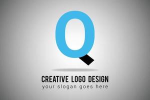 letra q logotipo em design de logotipo mínimo de cor azul e preto. ilustração em vetor ícone carta criativa q.