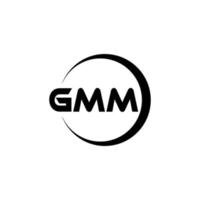 design de logotipo de carta gmm na ilustração. logotipo vetorial, desenhos de caligrafia para logotipo, pôster, convite, etc. vetor