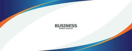 fundo de banner de negócios com formas onduladas azuis e laranja. ilustração vetorial vetor