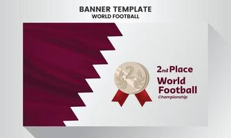 o segundo lugar de fundo de copa do mundo de futebol para banner, campeonato de futebol vetor