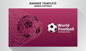 banner sobre o tema roxo do campeonato mundial de futebol vetor